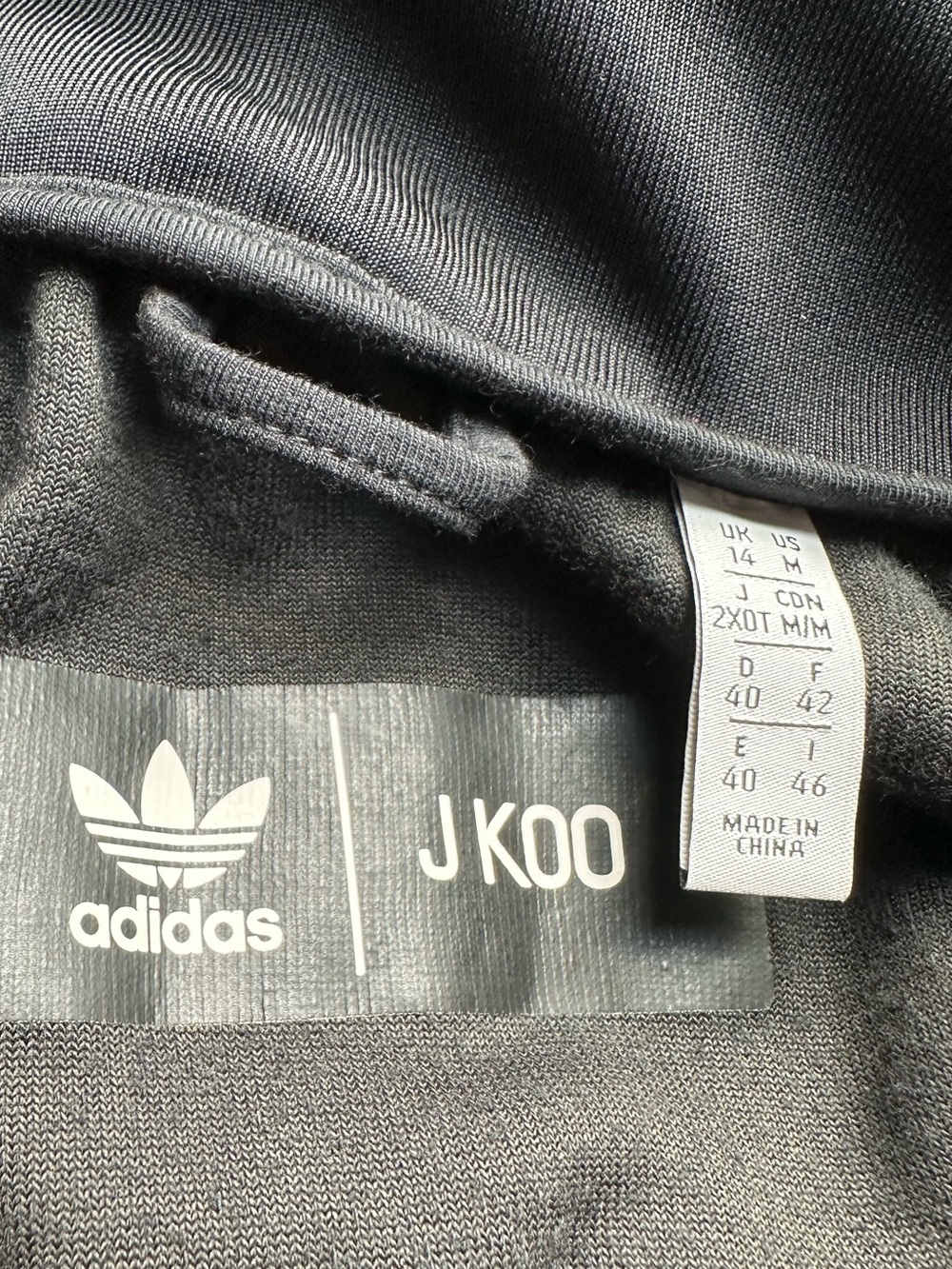 adidas Black Ruffled Track Jacket with White Stripes - Picture 5 of 10